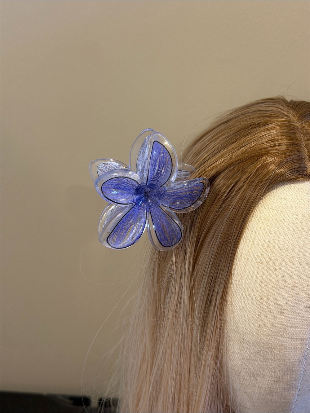 Purple Floral Acrylic Hair Clip - Women's Accessory